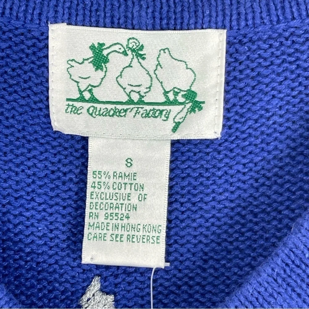 Vintage The Quacker Factory Winter Blue Vest New With out Tags .